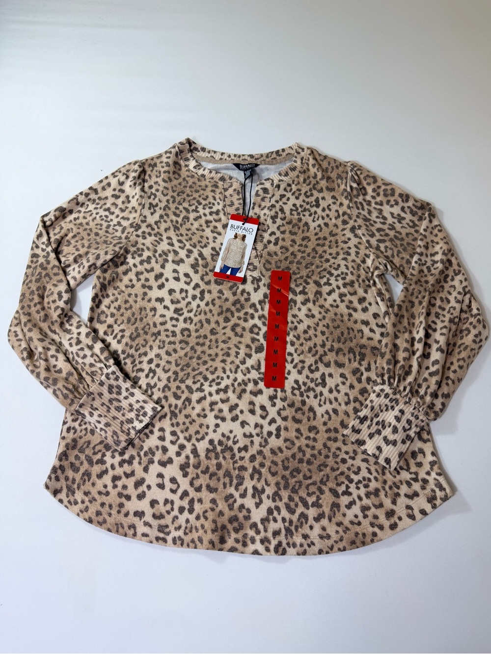Buffalo David Bitton Women's Animal Print Blouse Super Soft Size Medium NWT